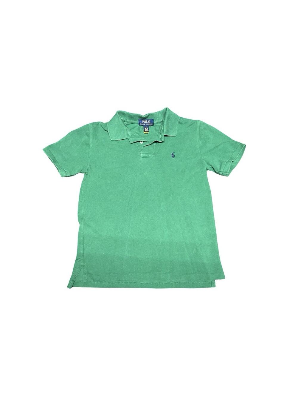 Polo Ralph Lauren Boys Green Polo Shirt Size M 10-12 Pony Logo Cotton
